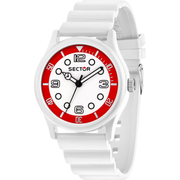 Sector H2O R3251318005 - cassa acciaio bianca - cinturino plastica bianca - quadrante bianco/rosso